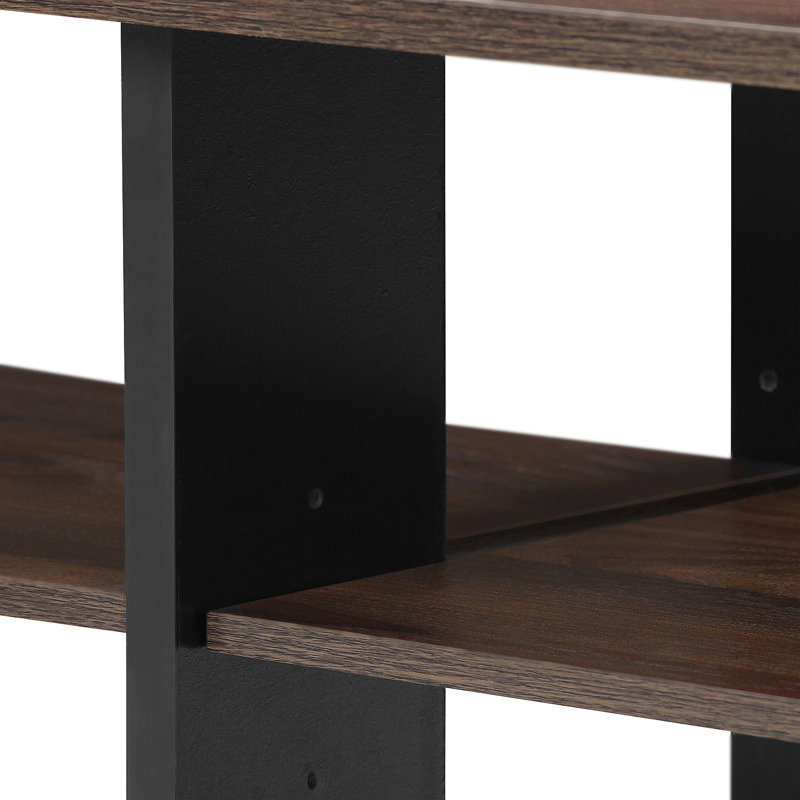 TV Stand for TVs up to 49" with Fireplace Included, Columbia Walnut/Black