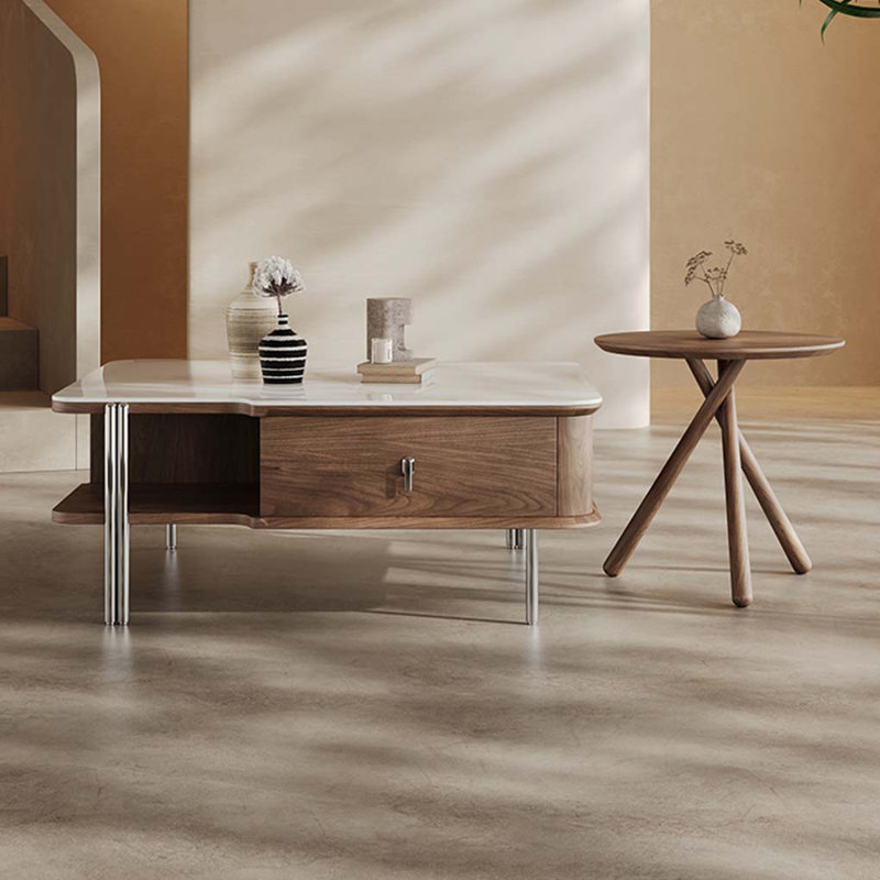 Ensemble de tables basses en pierre de style minimaliste