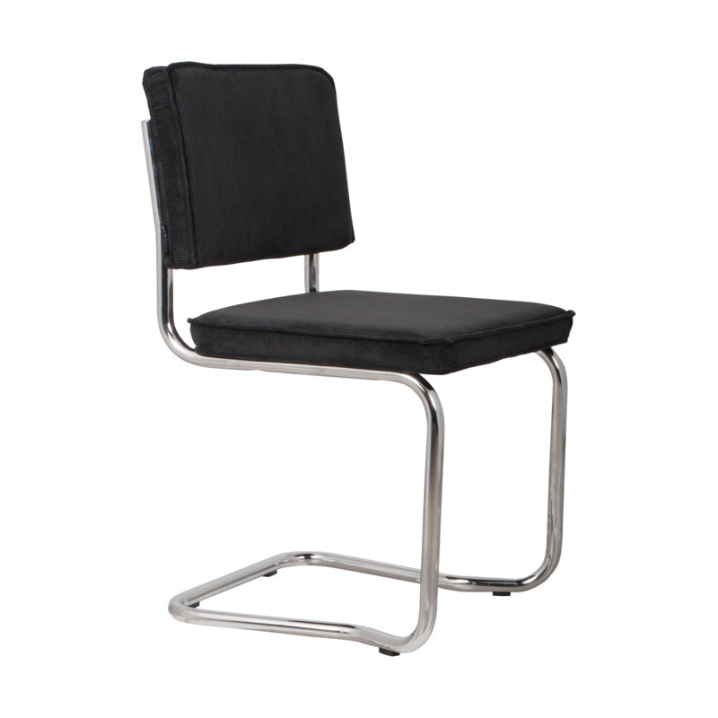 Ridge Kink Upholstered Dining Chair, Black, Black