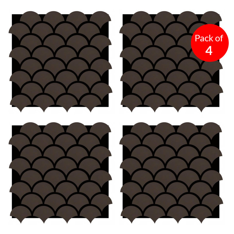 Modern Fish Scale Pattern Acoustic Wall Panel - PET + MDF Size: 640 x 665 mm - Pack of 4