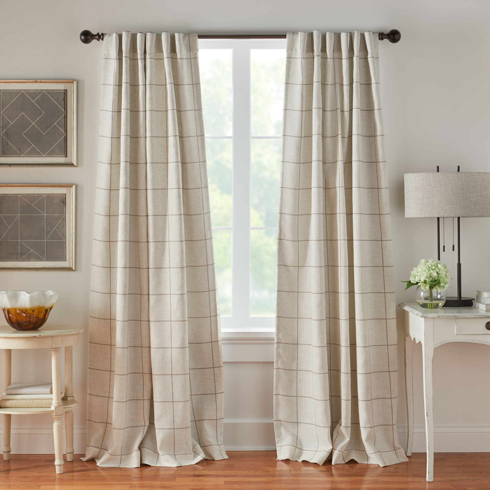 Laurene Blackout Curtain Single Panel, Linen, 52" W x 95" L