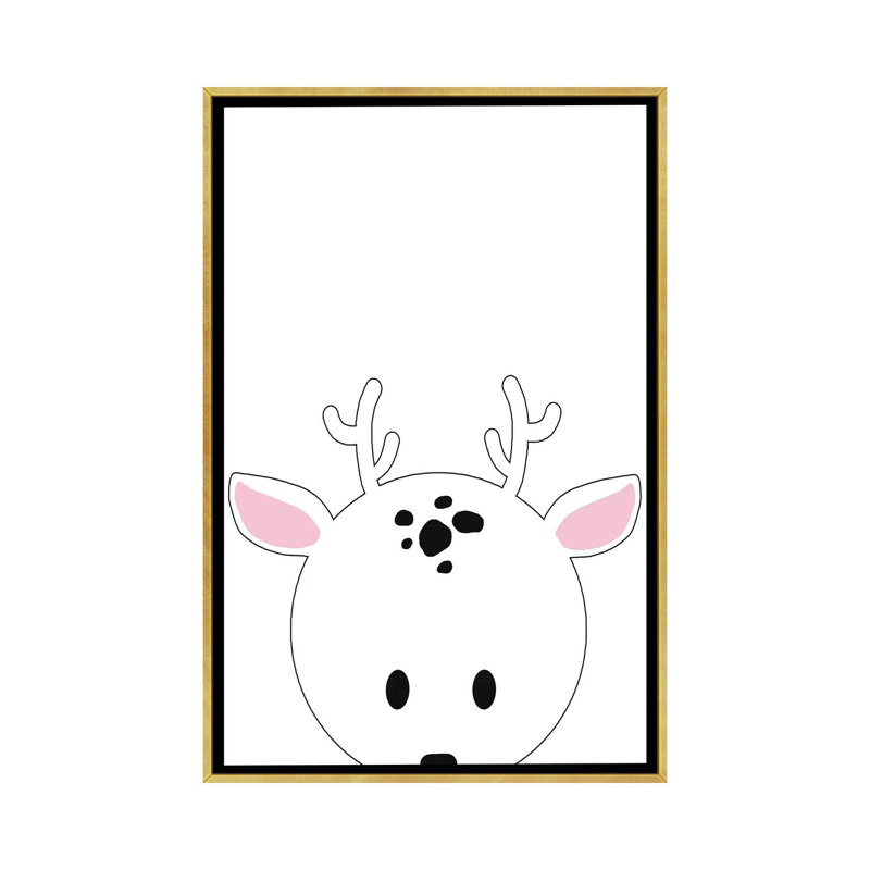 Art peekaboo i, H 26 po x l 18 po x P 1,5 po, Toile encadrée d'or