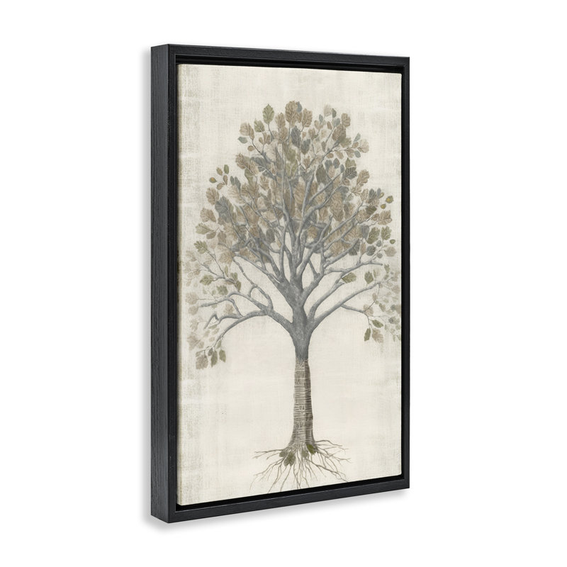 «Wise Tree Impression» par Petal Prints Design, Cadre flottant noir de jais, H 31 po x l 21 po
