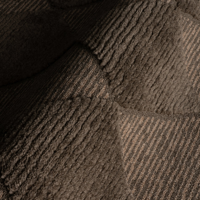  Marissa High/Low Diamond Tassel Area Rug, Rectangle 6'7" x 9', Brown
