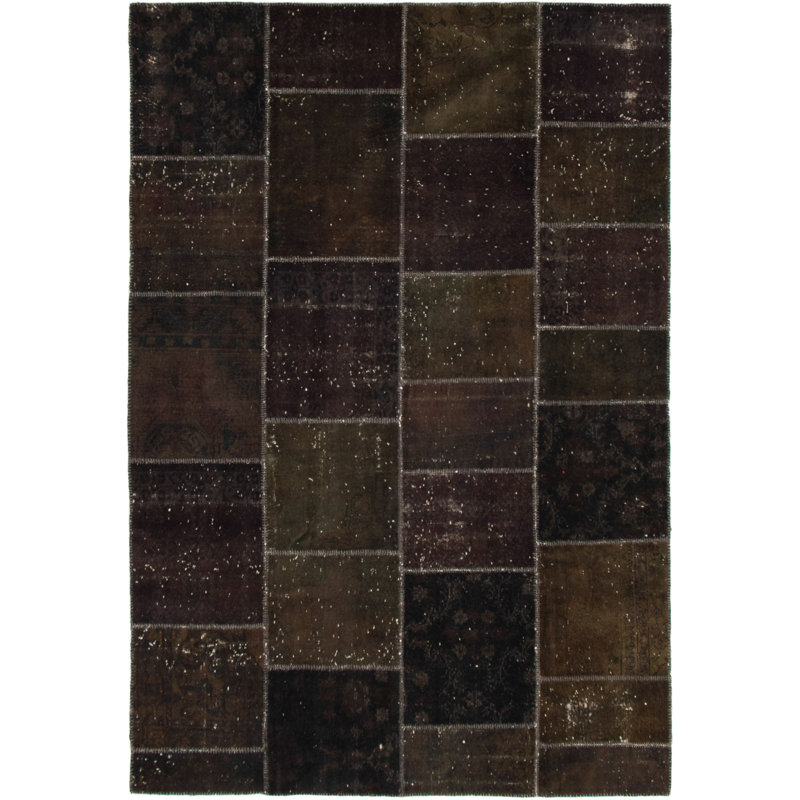 Noué la à la main one-of-kind-1990 kosak bourgogne 6 pi 10 po x 10 pi zone de laine 1 po tapis Burnard