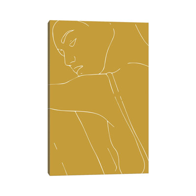 " Woman Outline Mustard "