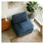 Fauteuil à billes 70 po en velours côtelé pour le salon, bleu