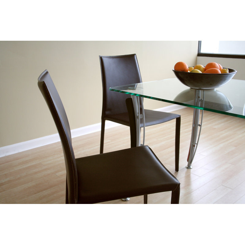Berryhill 18'' H Upholstered Metal Side Chair, Brown