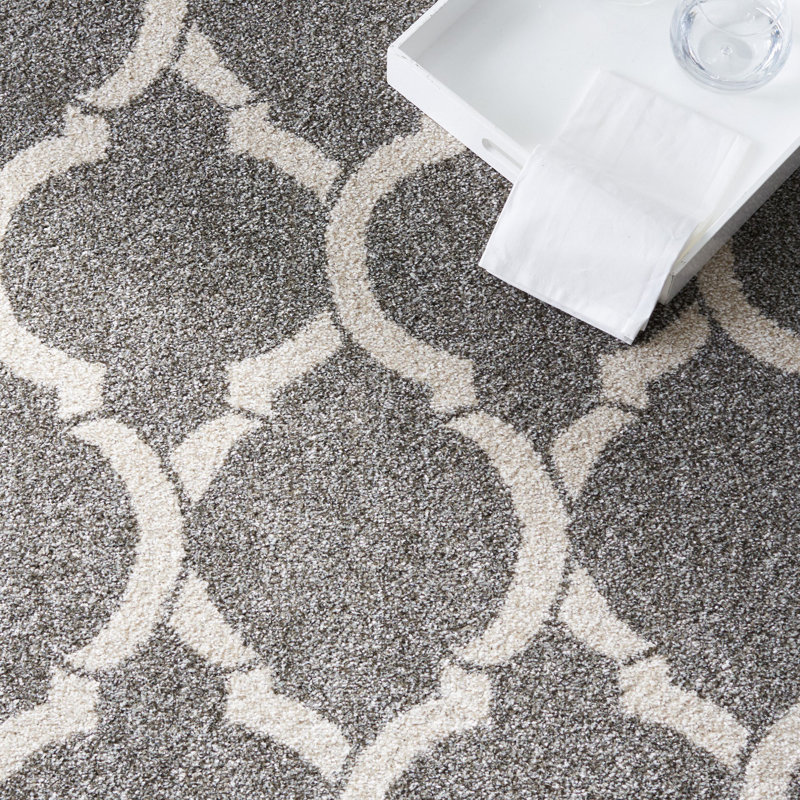 Tapis géométrique gris foncé / beige Ammundsen, Carré 7 pi
