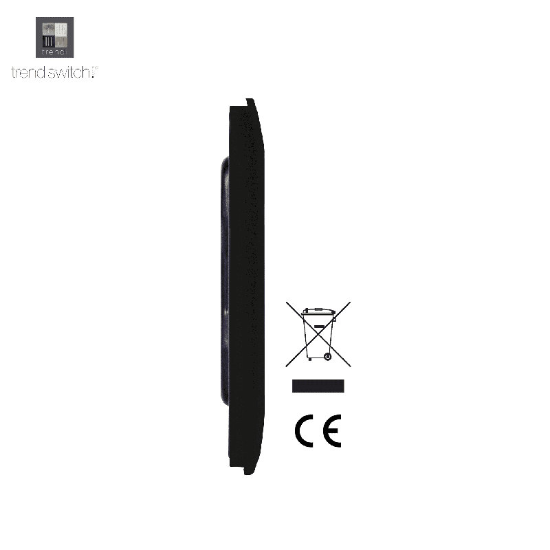 Trendi Switch Double Blanking Plate, Piano Black