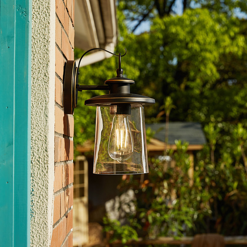 12" H Outdoor Wall Lantern, Oil Rubbed Bronze