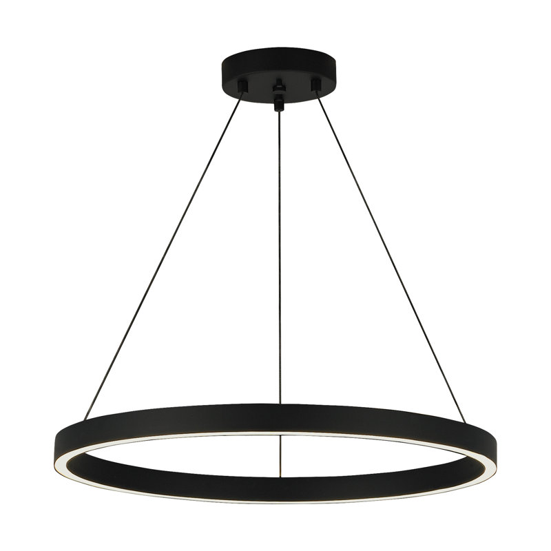 Fiama 1 - Light LED Chandelier, Black, 1.5" H x 24" W x 24" D