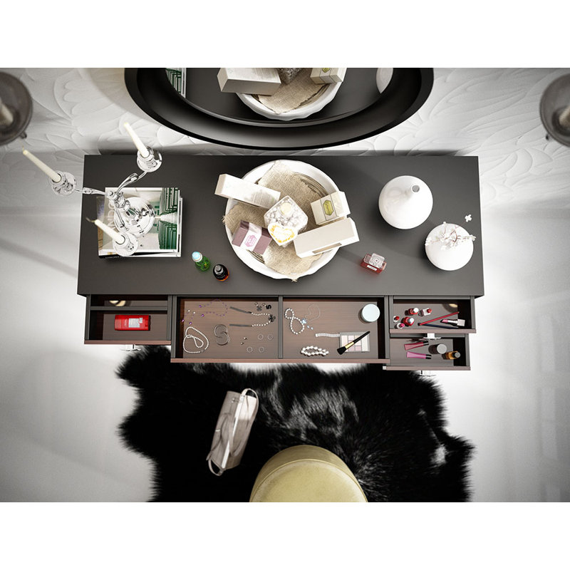 Kirkwood Vanity, Black/Brown Matte