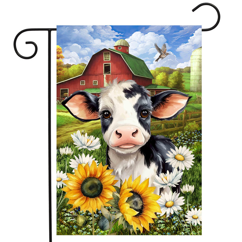 Joli drapeau de jardin de vache