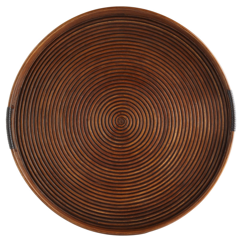Papeete Rattan Decorative Tray, 3" H x 24" W x 24" D