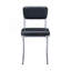 Ensemble de 2 chaises d'appoint rembourrées, noir et chrome