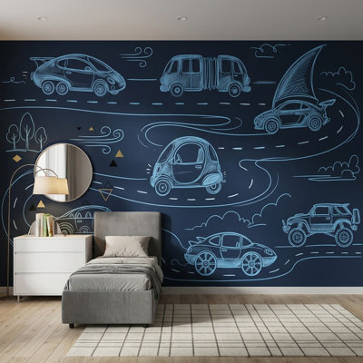 Papier peint tableau noir, art mural amovible