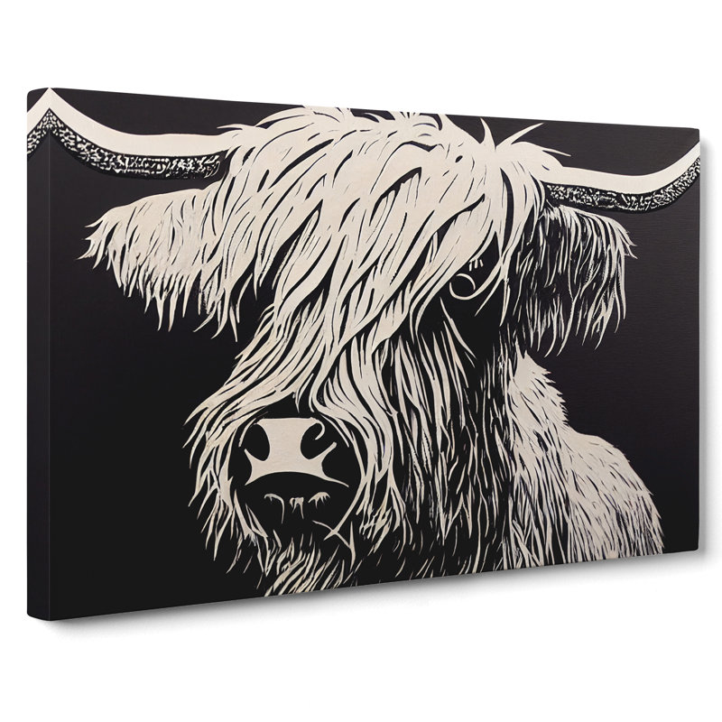 Thrilling Highland Cow - Wrapped Canvas, 35cm H x 50cm W x 3cm D