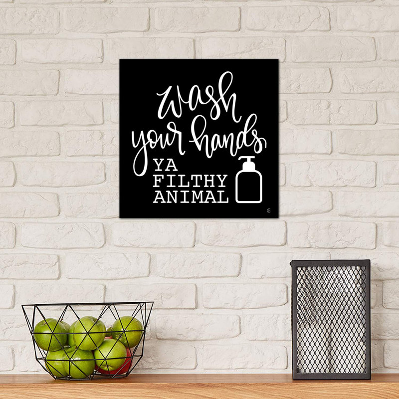 «Wash Your Hands» - impression, H 37 po x l 37 po x P 1,5 po, Toile tendue