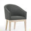Ensemble de 2 fauteuils demi-tonneau en tissu gris 23 po