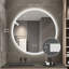 Miroir de salle de bain rond rond avec lumière et miroir mural