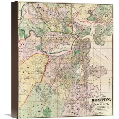 " Map Of The City Of Boston And Its Environs, 1874 " by G.M. Hopkins