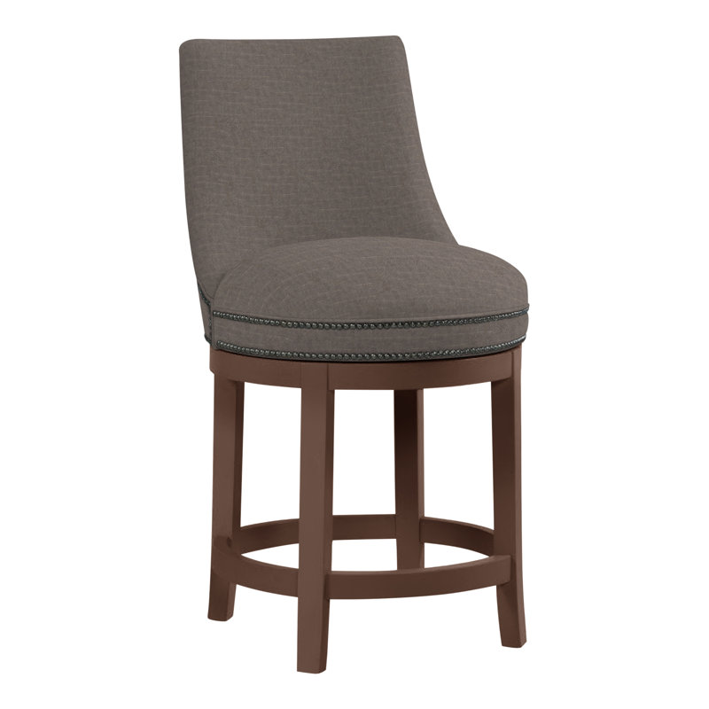 Tabouret de comptoir 26 po Vesper, Noyer, Perigold montage beige