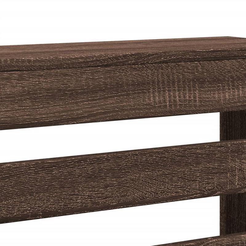 Extra Large Radiator Cover, Brown Oak, 205 x 21.5 x 83.5 cm, Horizontal Slats