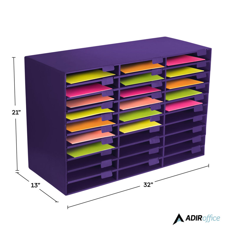 Rangement de documents de bureau 30 pièces, Mauve