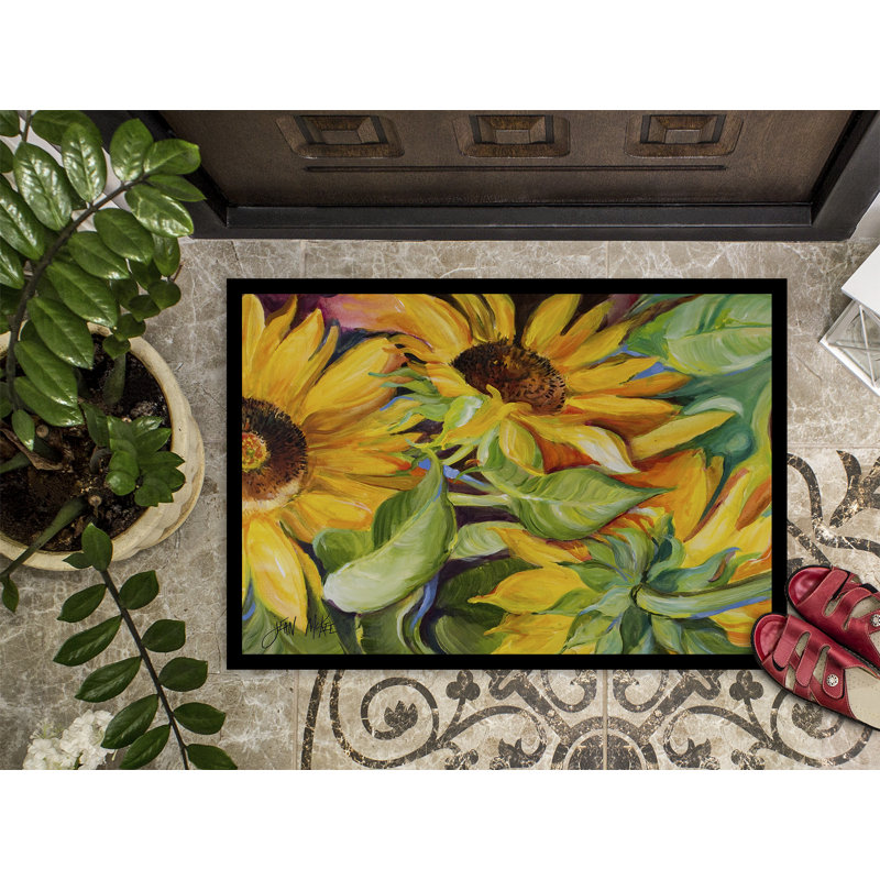 Landon Non-Slip Floral Indoor / Outdoor Doormat, Rectangle 2' x 3'