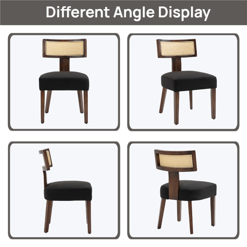 Chaise d'appoint Caoimhan, Noir, noir, noir, noir, Walnut