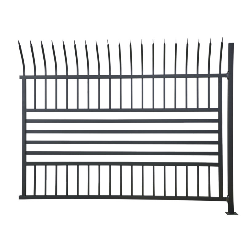 Black Steel 8-Panel French Gothic Ornamental Fence Kit