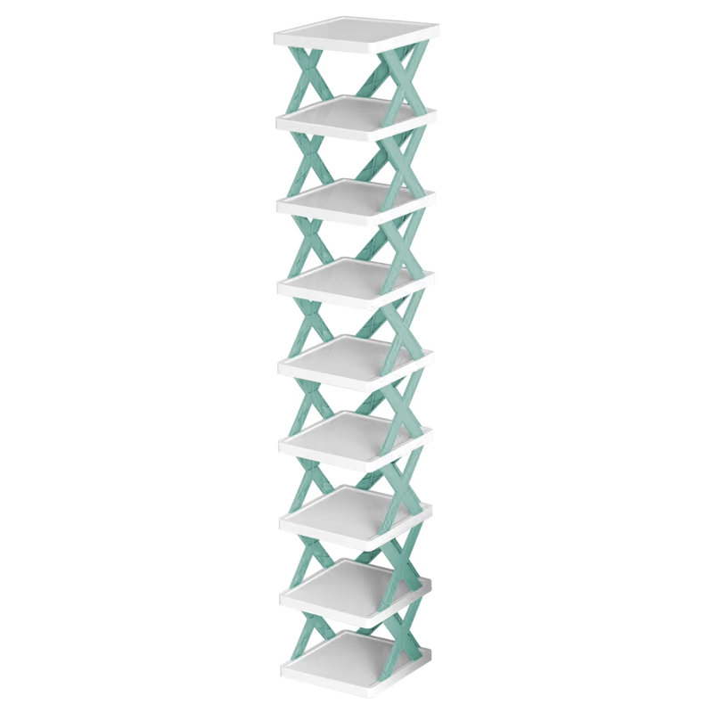 Stackable Shoe Rack - 9-Tier, Freely Combined, Vertical Storage Space Saver, Blue