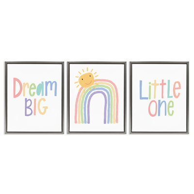 «Dream Big Little Illustration», ensemble de 3 toiles par Lisa Larson