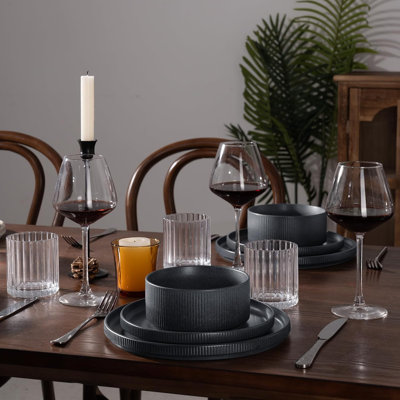 Azal Stoneware Dinnerware Set - Service for 4