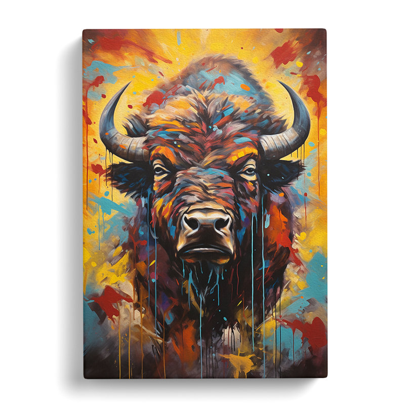 Buffalo Hard Edge - Wrapped Canvas, 50cm H x 35cm W x 3cm D