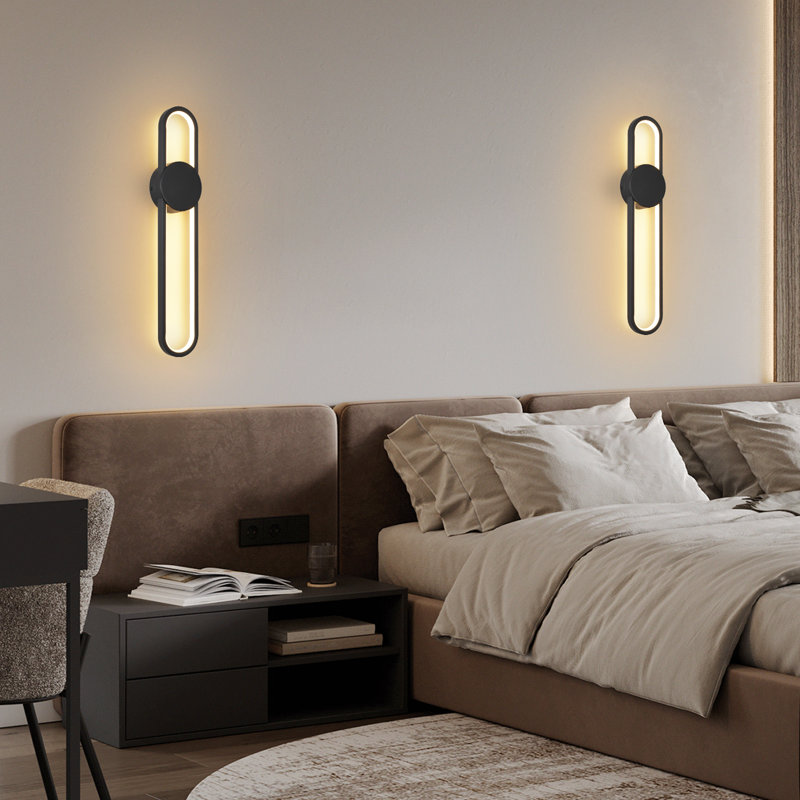LED Flush Mounted Sconce, Black
