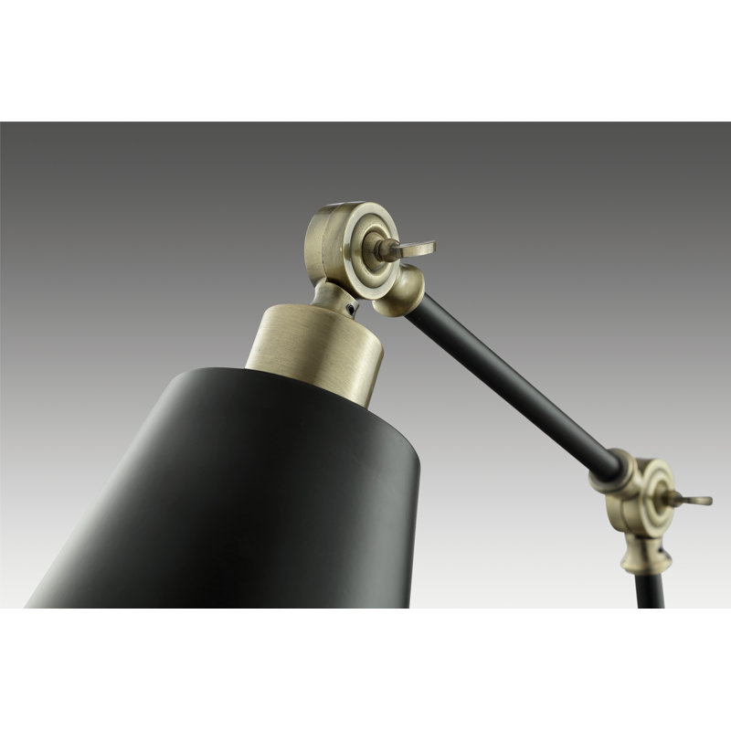 Demi Swing Arm Sconce, Black/Antique Bronze