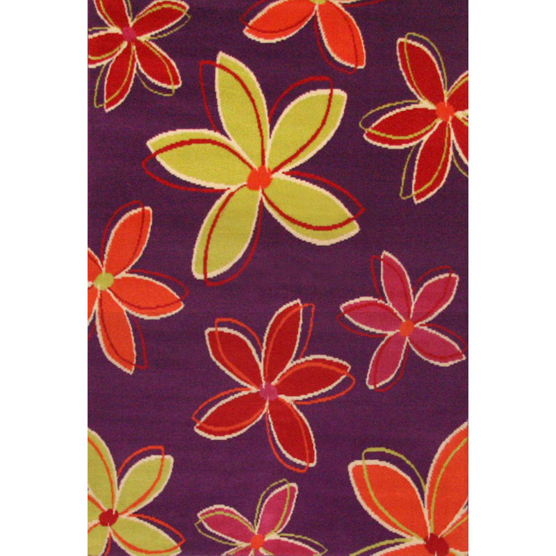 Tapis floral violet Antero, 3 pi 9 po x 5 pi 6 po