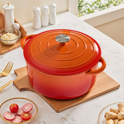 Living And Home Cast Iron Round Dutch Oven