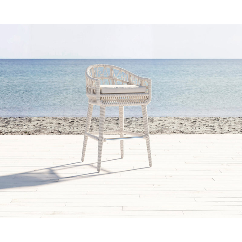 Dana Outdoor Bar Stool, Canvas Granite Sunbrella® Canvas