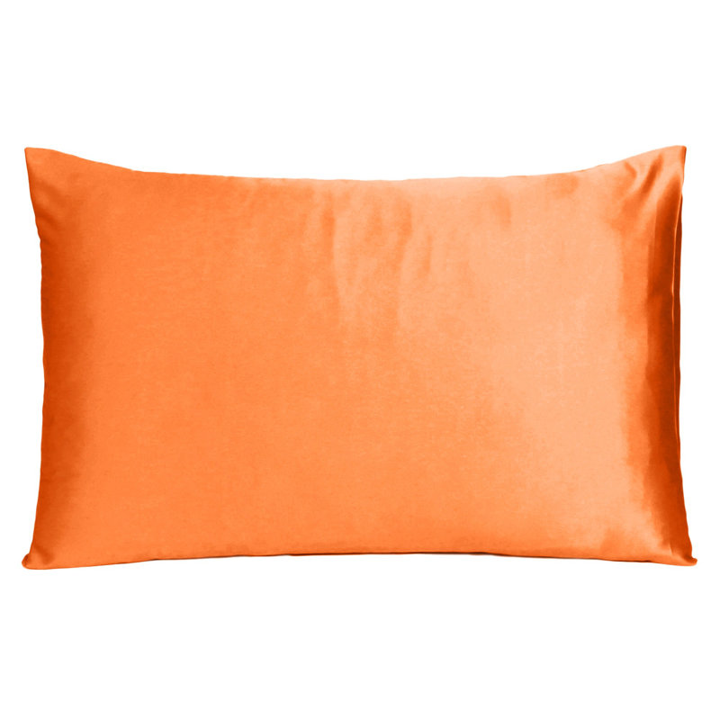 Taie d'oreiller en satin , Grand, Orange