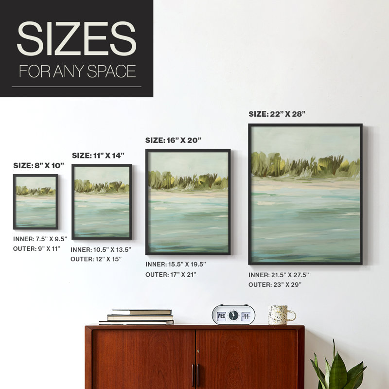 «Offshore Horizon I», reproduction encadrée - bois massif, Noir, noir, noir, noir, H 15 po x l 12 po