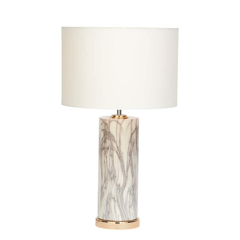 Lampe de table 26", Blanc / Cuivre