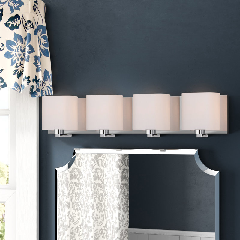 Aubepine 4-Light Dimmable Bath Bar, Polished Chrome