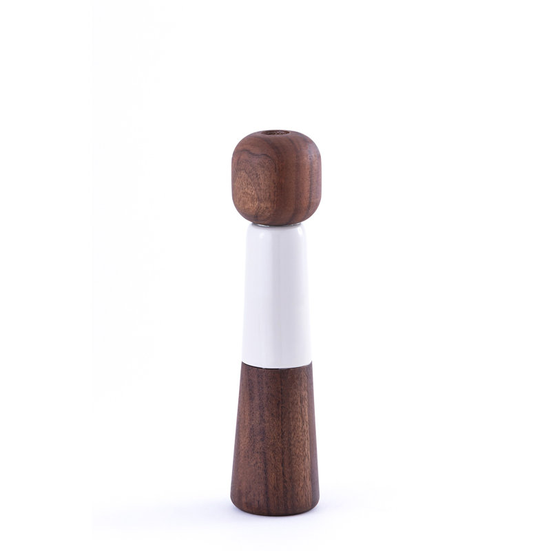 Bougeoir avec plateau en bois et métal