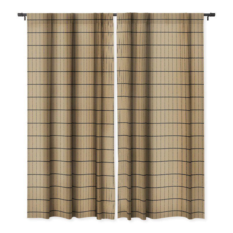 Holli Zollinger Kraft Grid 1pc Blackout Window Curtain Panel, 50" W x 84" L