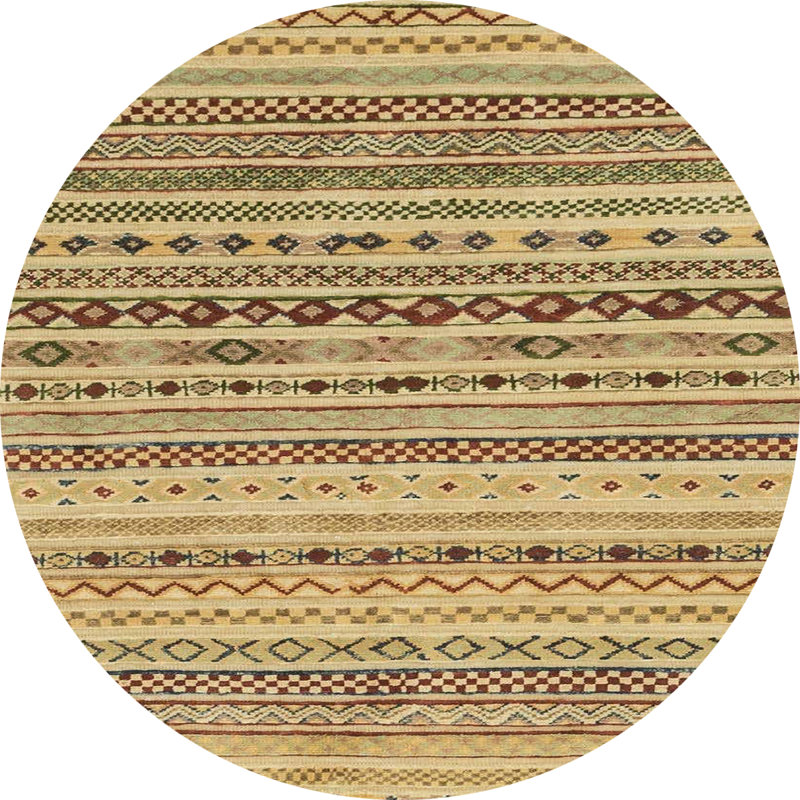 Wool Abstract Indoor Rug, Round 6'