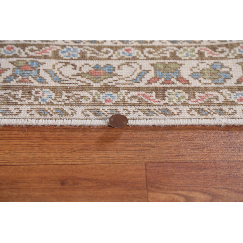 Tapis oriental géométrique Oushak noué à la main 4 x 6