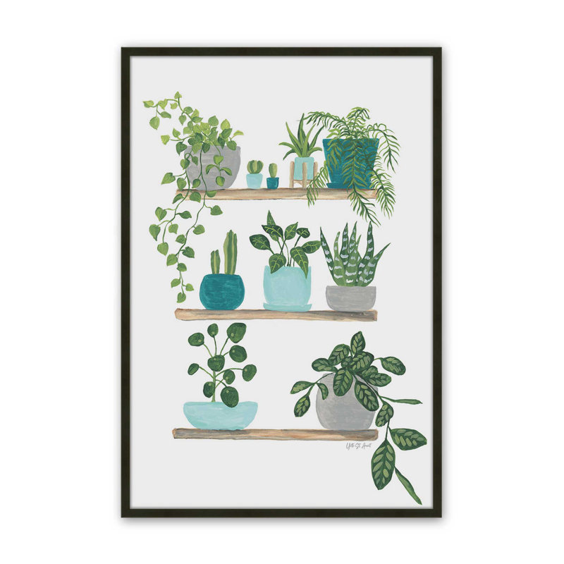 «My Boho Plants I» par Yvette St. Amant, reproduction d'art sur toile, Noir, H 16 po x l 12 po